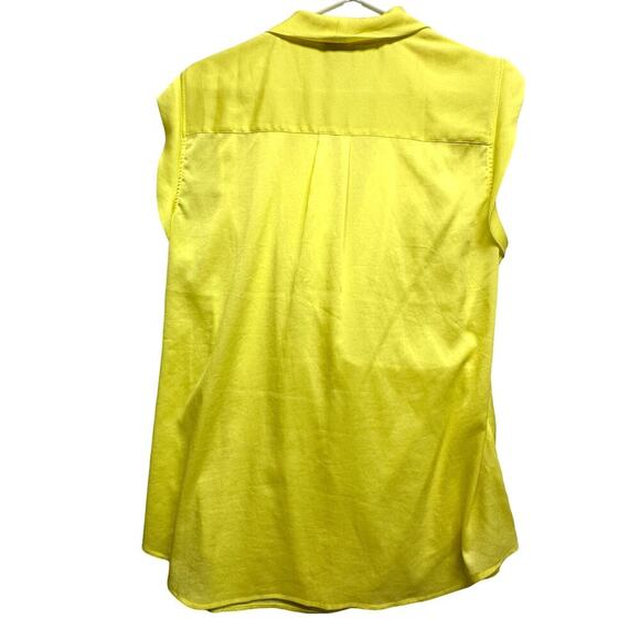 Ann Taylor Women Faux Wrap Tank Top Size 16 Butter Yellow Career - Picture 2 of 10